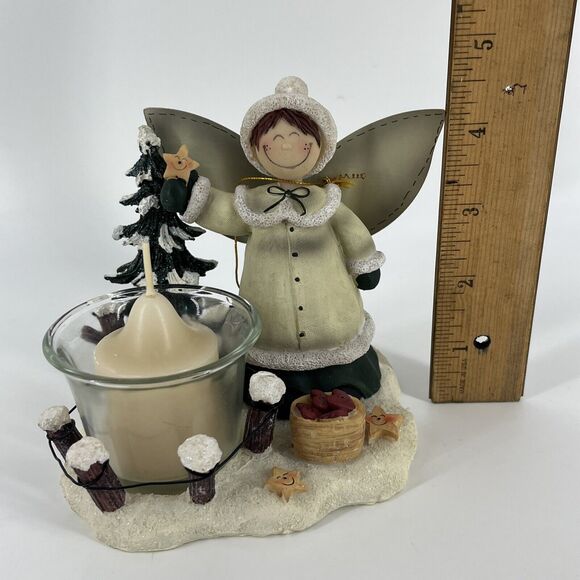 CRAZY MOUNTAIN Angel Fairy Candle Holder Tree Star Hearts Wings Adorable - Picture 11 of 12